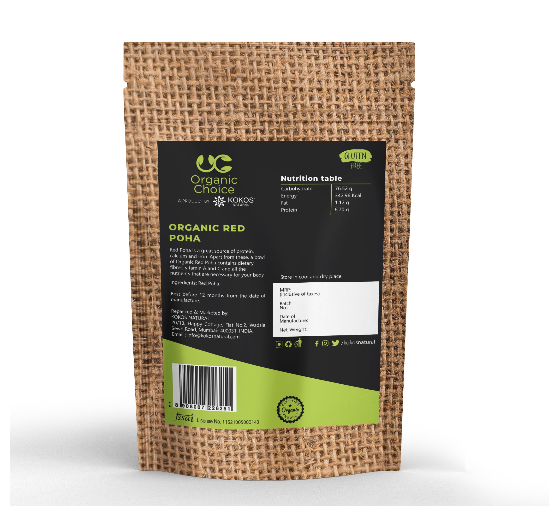 Organic Red Poha - 400gm