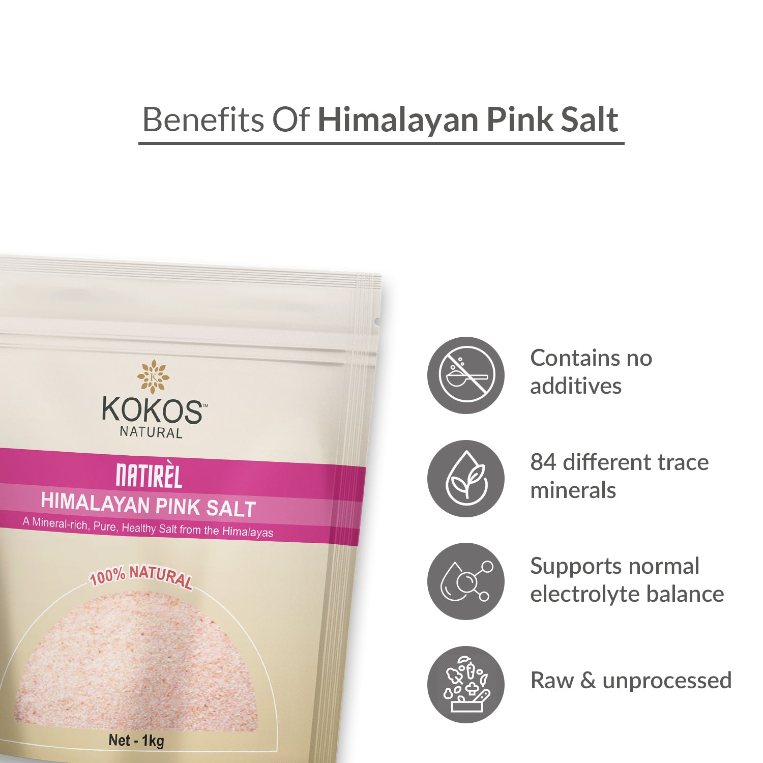 Natirèl Himalayan Pink Salt - 1kg