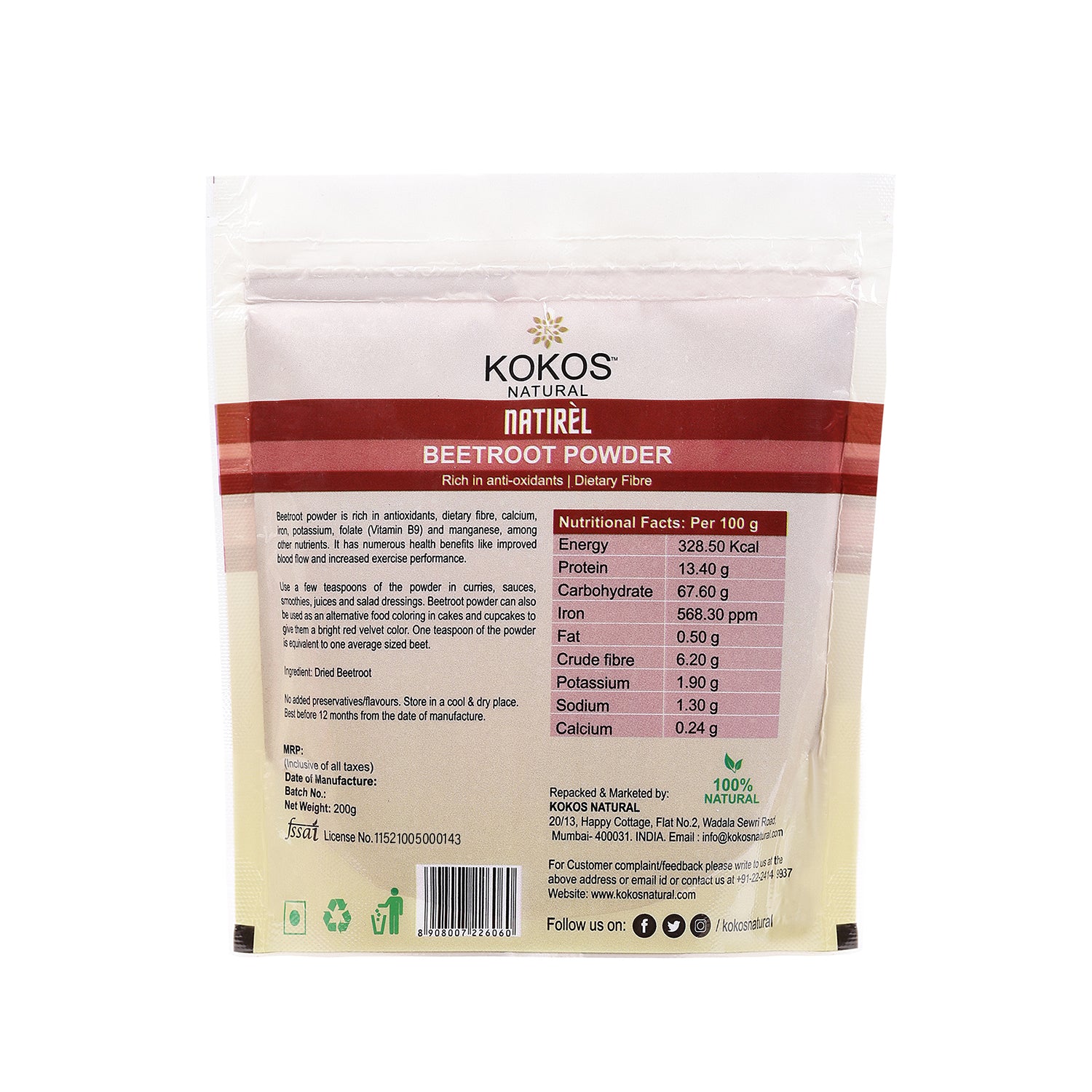 Natirèl Beetroot Powder