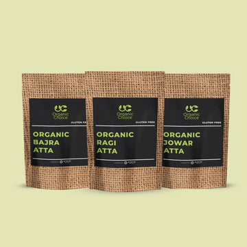 Organic Millet combo - Jowar Atta, Ragi Atta, Bajra Atta